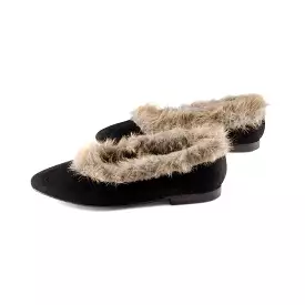 3057 Black Suede / Fur F23