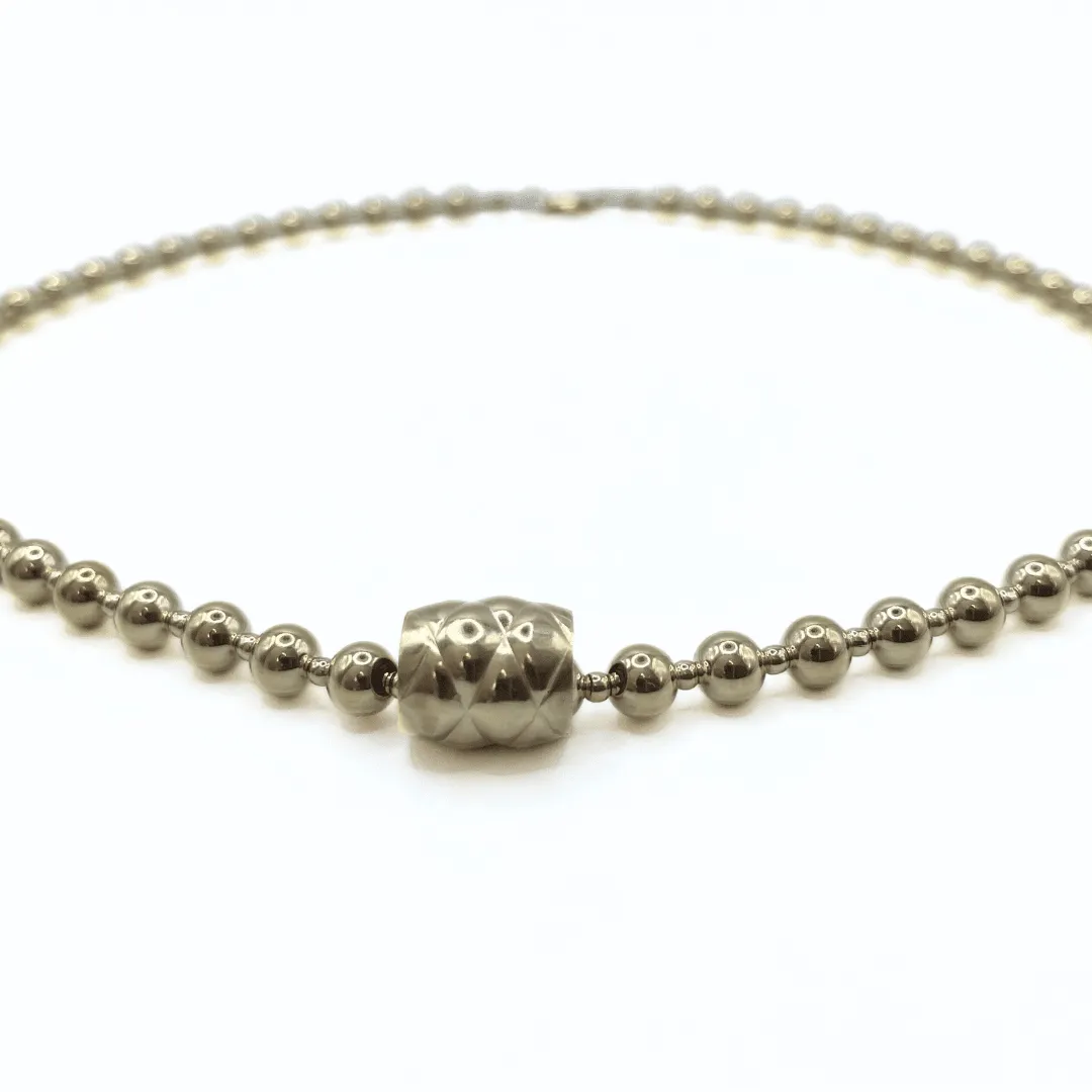 4mm+2mm 14k Gold-Filled Waterproof Dimension Barrel Necklace