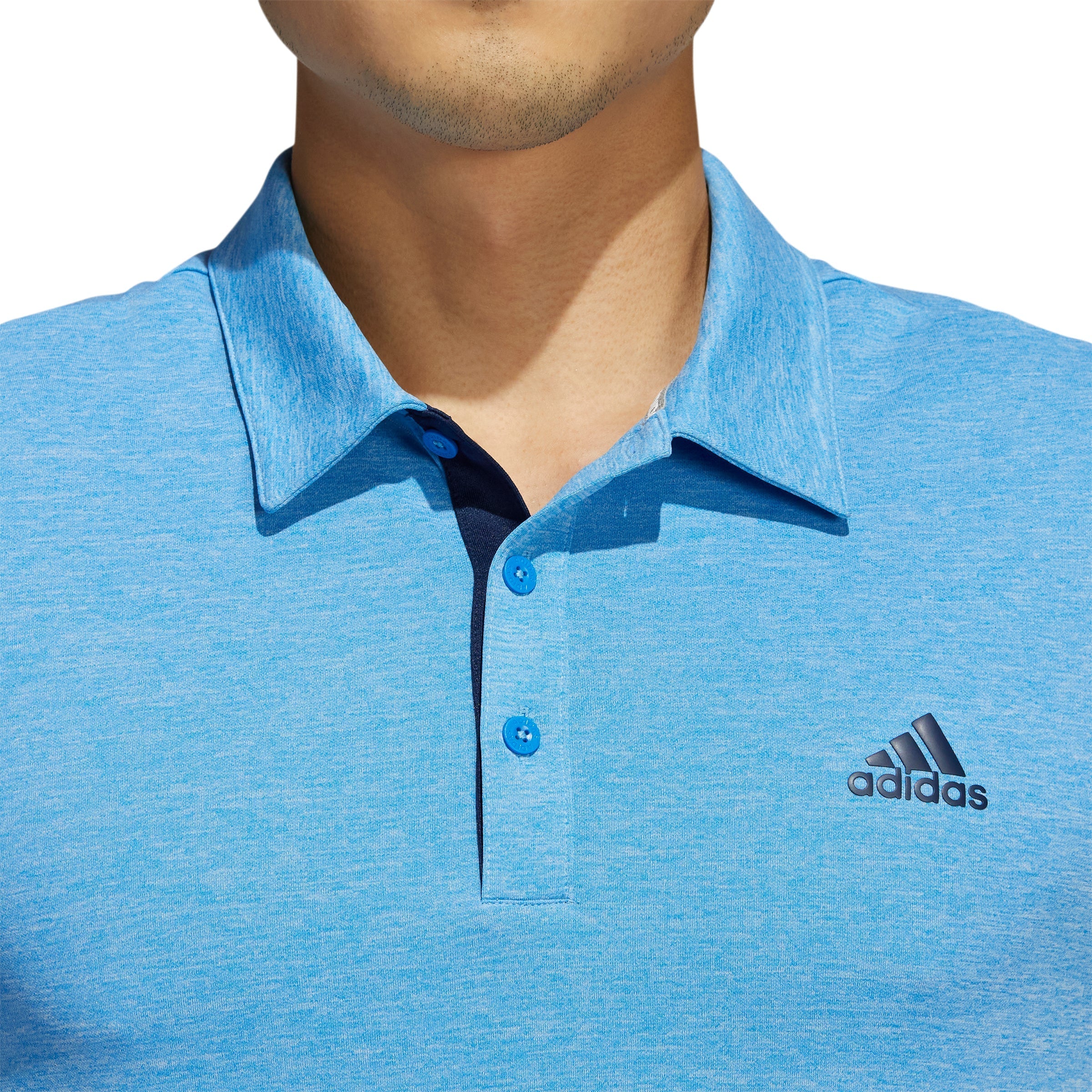 Adidas Poloshirt Performance Drive Heather Heren Lichtblauw