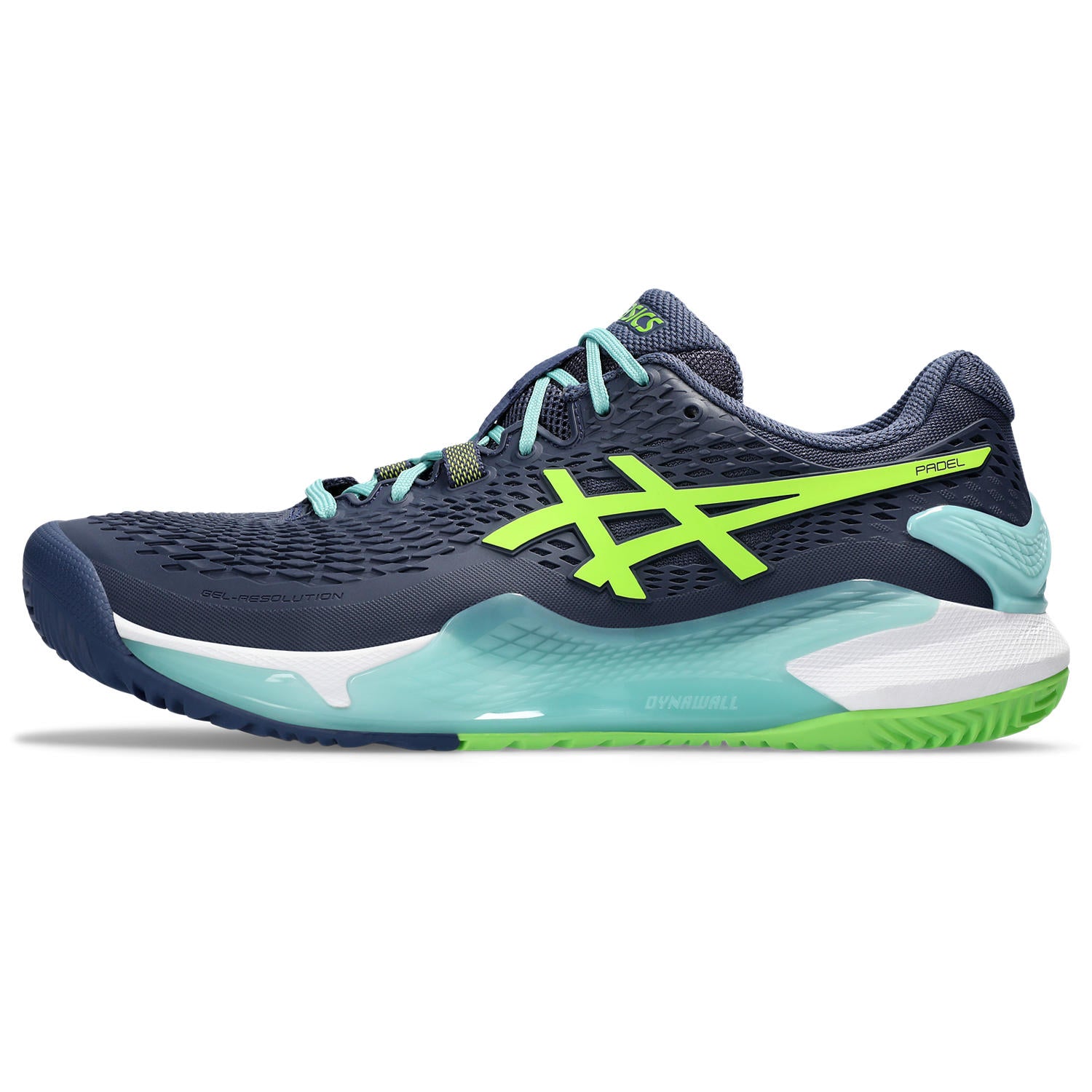 Asics Padelschoen Gel Resolution 9 Heren Blauw Groen