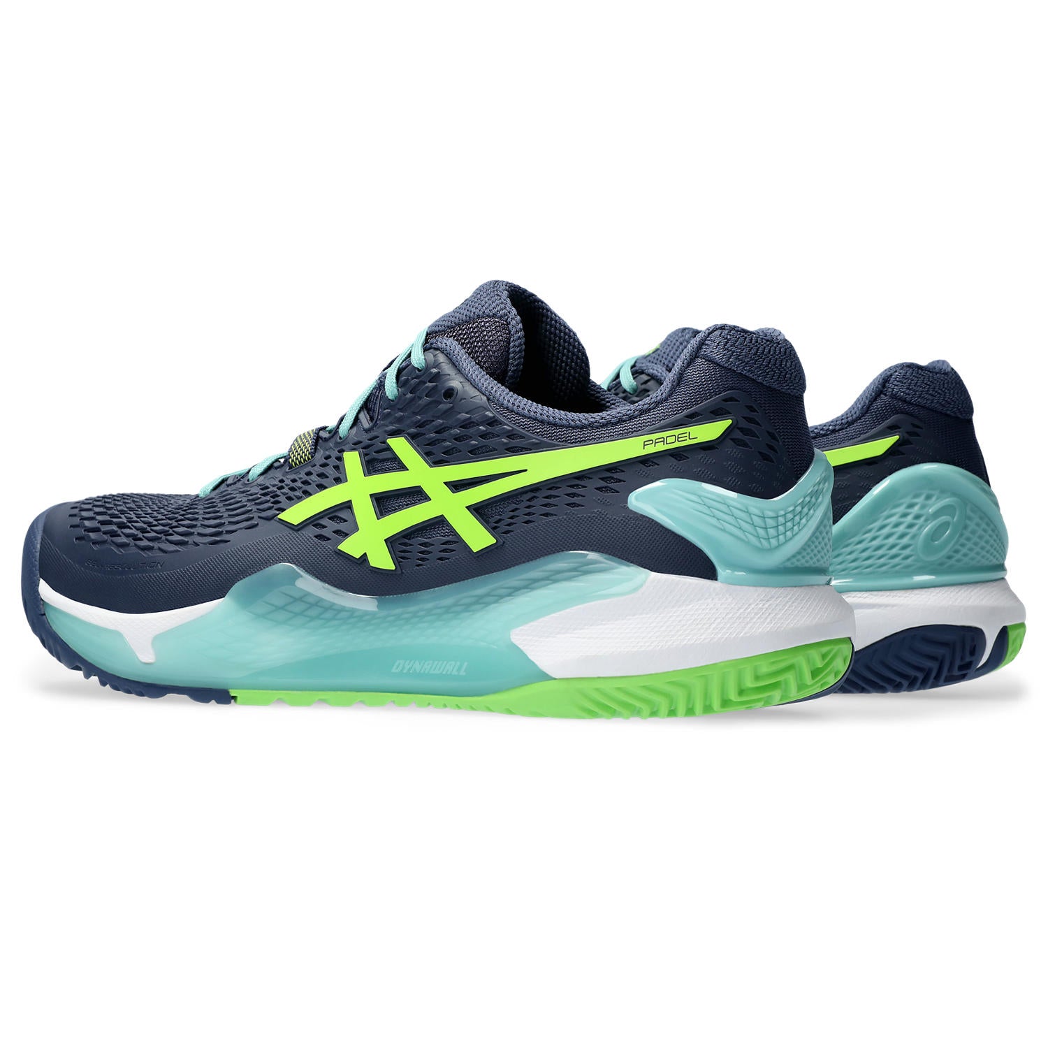 Asics Padelschoen Gel Resolution 9 Heren Blauw Groen