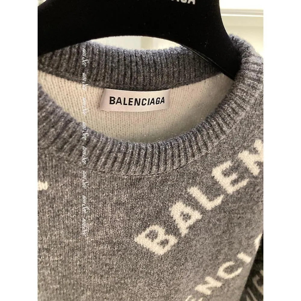 BALENCIAGA  |Crew Neck Casual Style Unisex Wool Street Style Long Sleeves