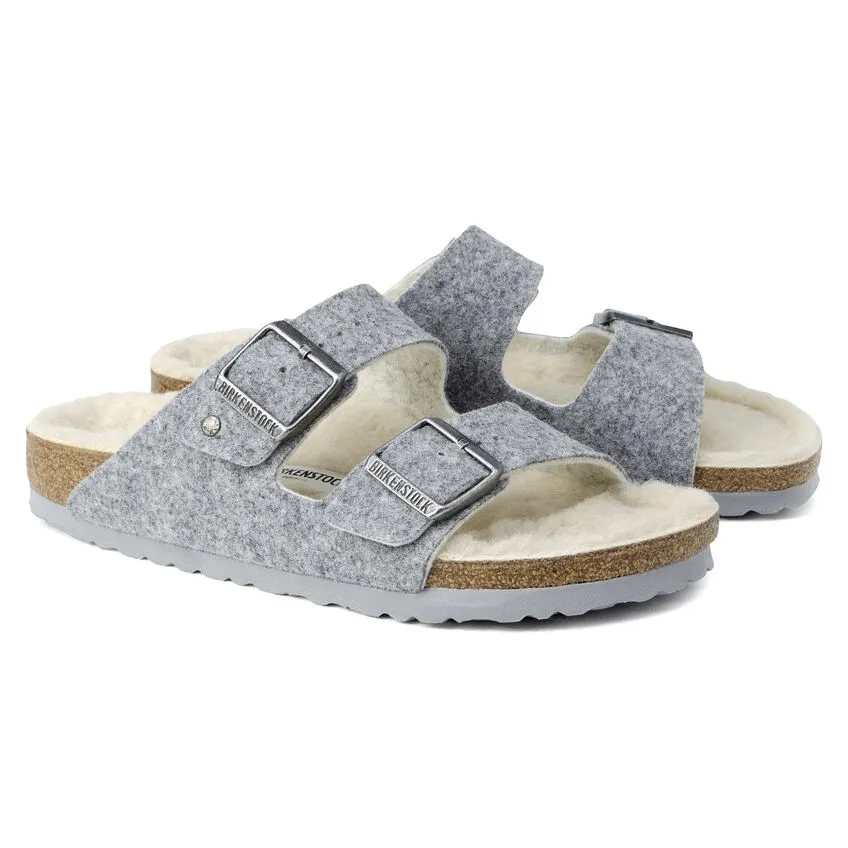 Birkenstock Womens Arizona Wool Felt- Light Grey Wool