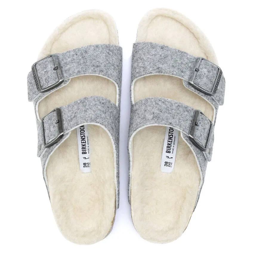 Birkenstock Womens Arizona Wool Felt- Light Grey Wool