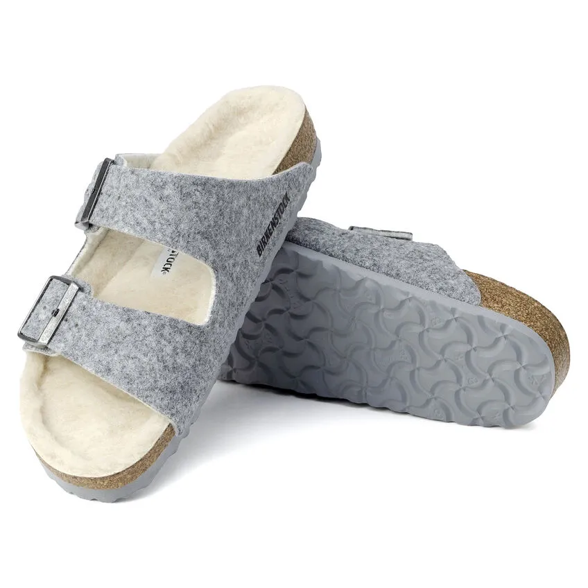 Birkenstock Womens Arizona Wool Felt- Light Grey Wool