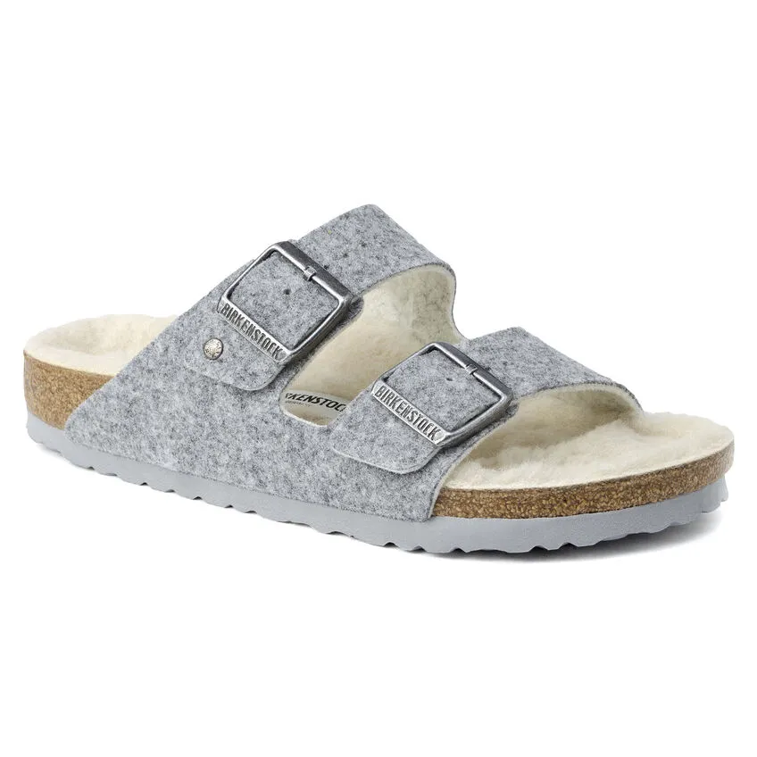 Birkenstock Womens Arizona Wool Felt- Light Grey Wool