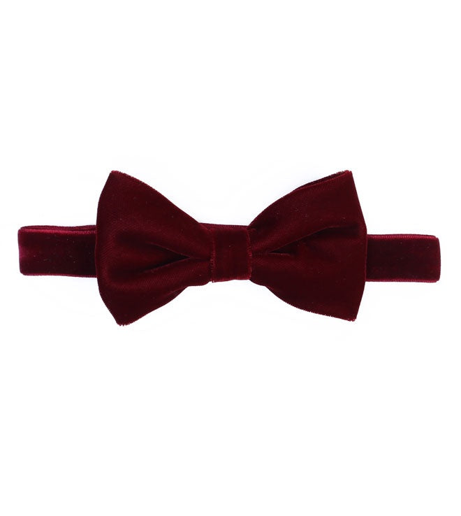 Burgundy Velvet Bowtie