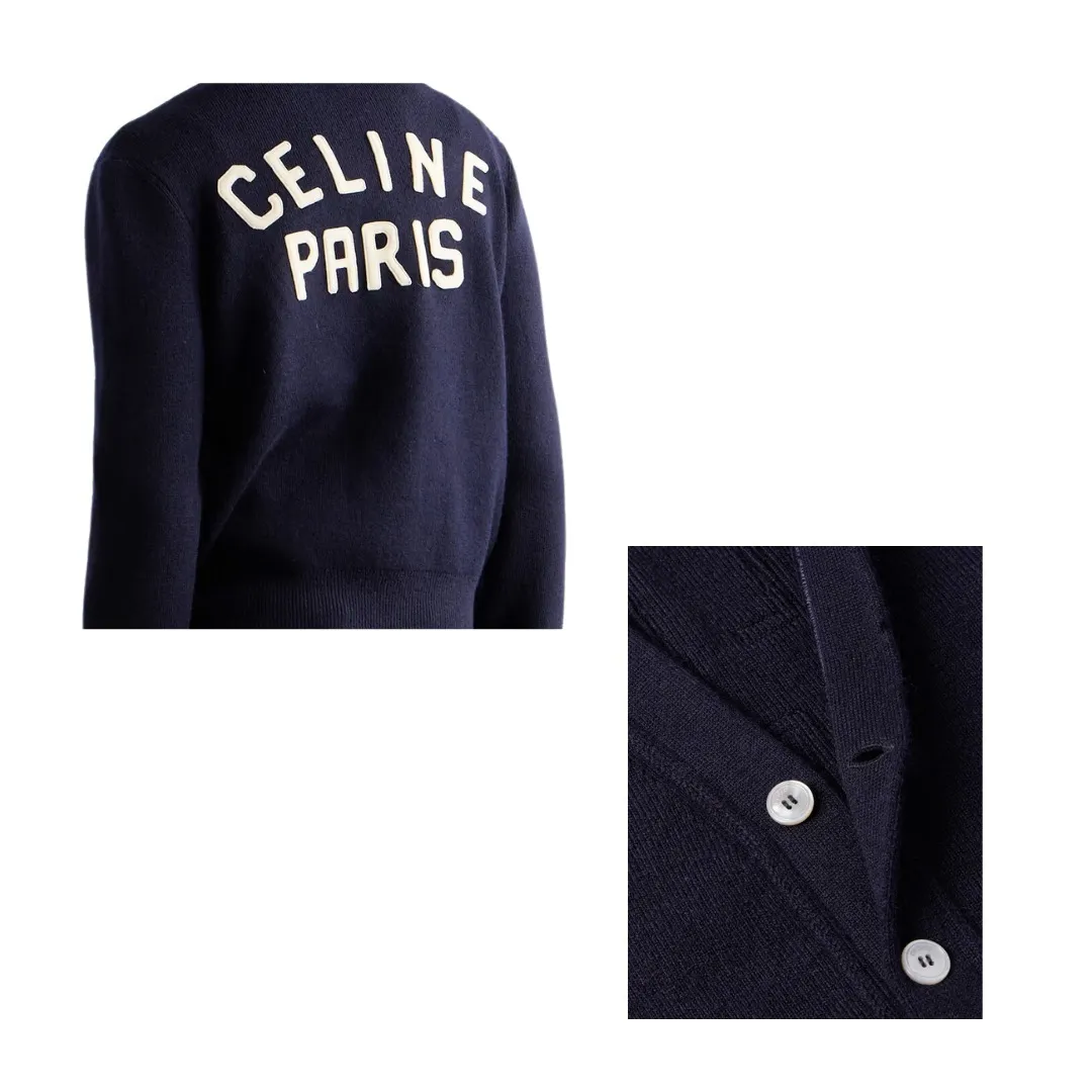 CELINE  |Wool Front Button Luxury Cardigans