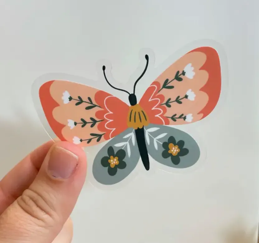 Coral Butterfly Sticker