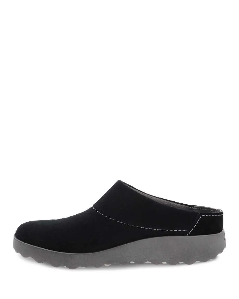 Dansko Womens Lucie Wool Clog- Black Wool