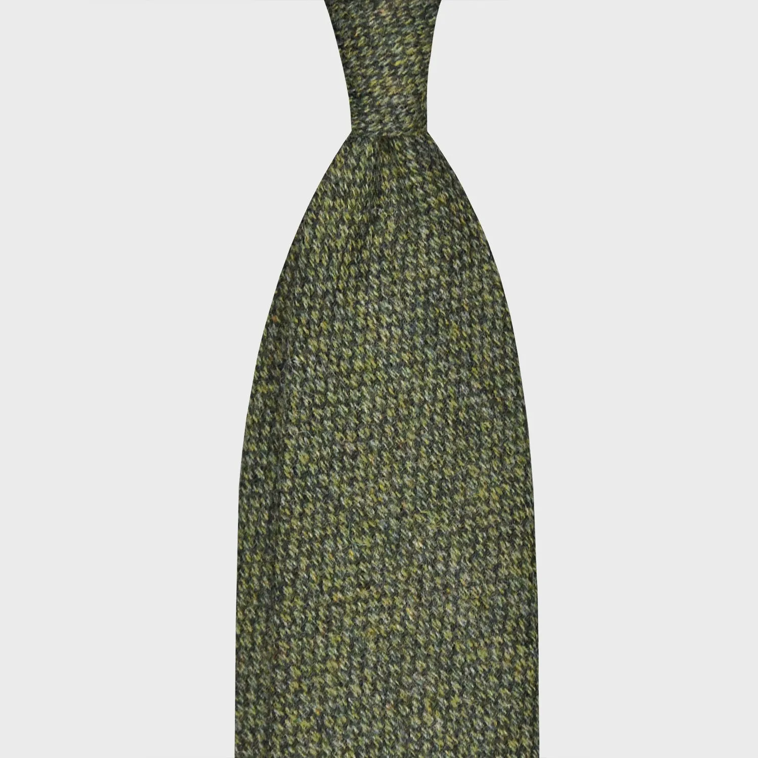 F.Marino Barleycorn Tweed Tie 3 Folds Apple Green