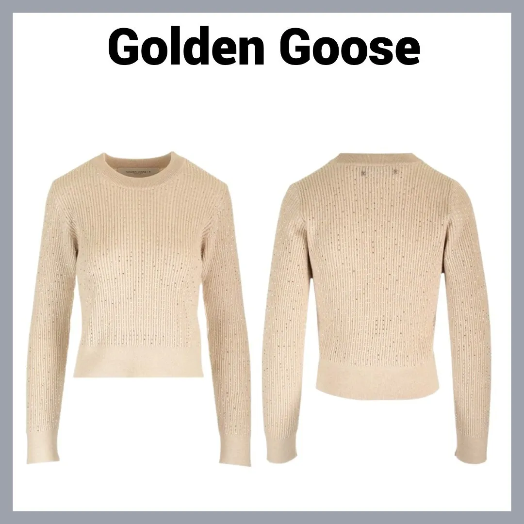 Golden Goose  |Crew Neck Casual Style Wool Blended Fabrics Street Style