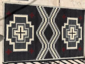 Handwoven wool rug.  Original design in 5 sizes. 29275