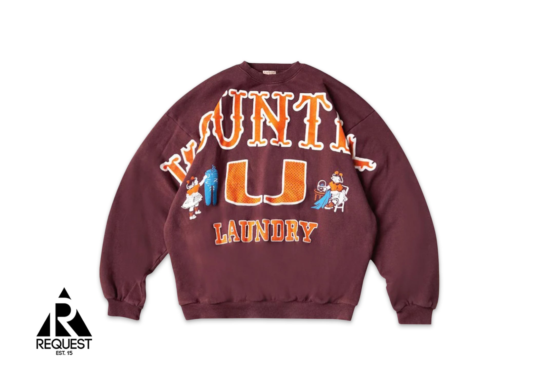 Kapital Kountry U Laundry Crewneck Burgundy