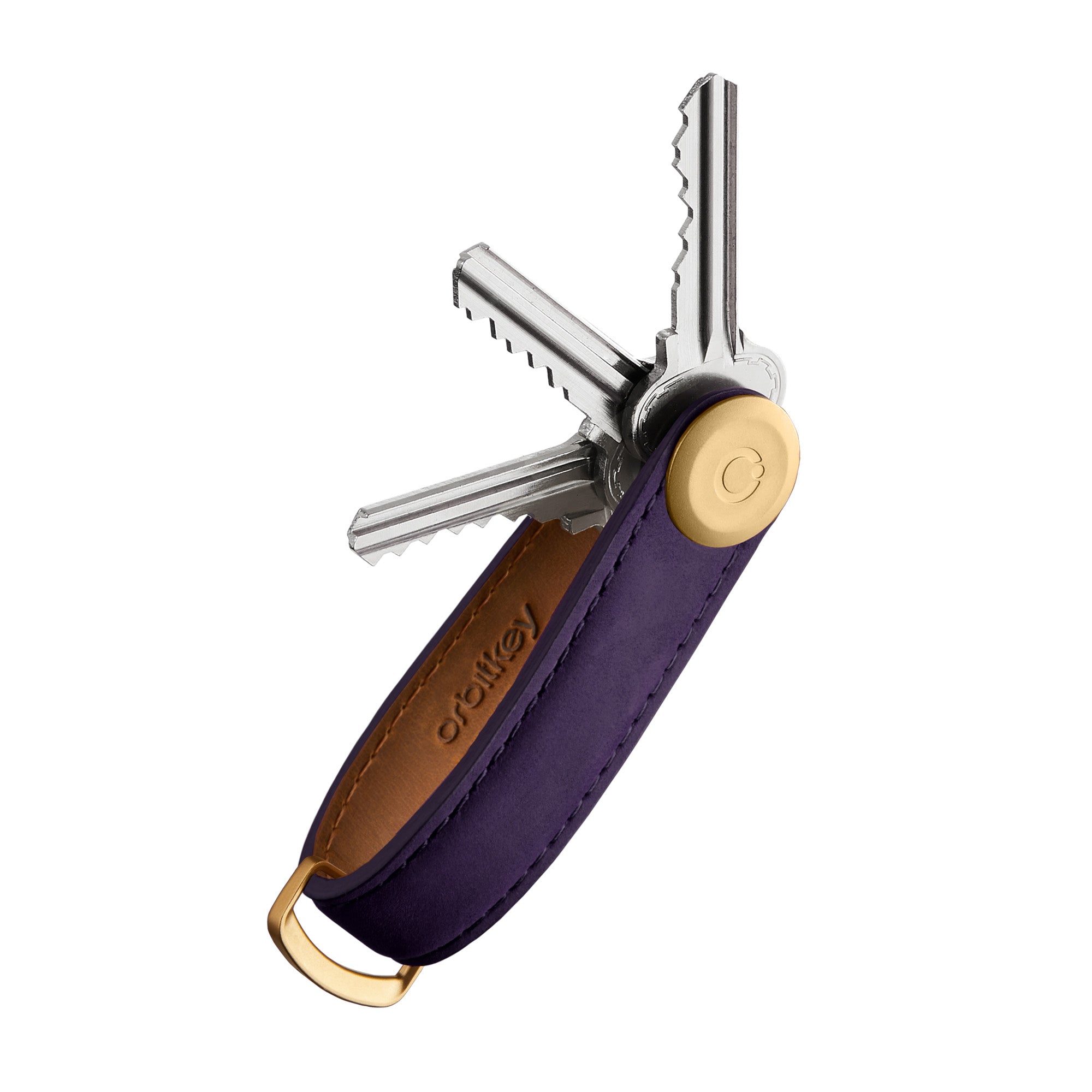 Key Organiser Crazy Horse Leather Aubergine Purple