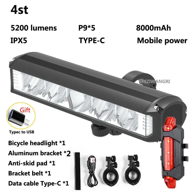 Light Front Waterproof Led Flashlight Bicycle Light Rechargeable