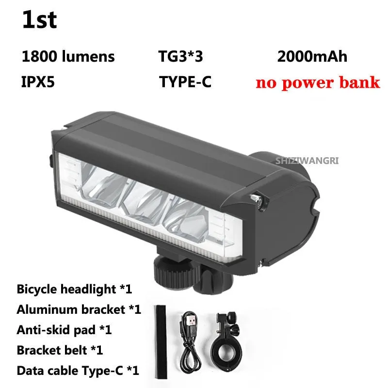 Light Front Waterproof Led Flashlight Bicycle Light Rechargeable