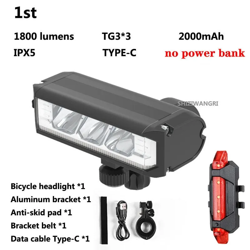 Light Front Waterproof Led Flashlight Bicycle Light Rechargeable