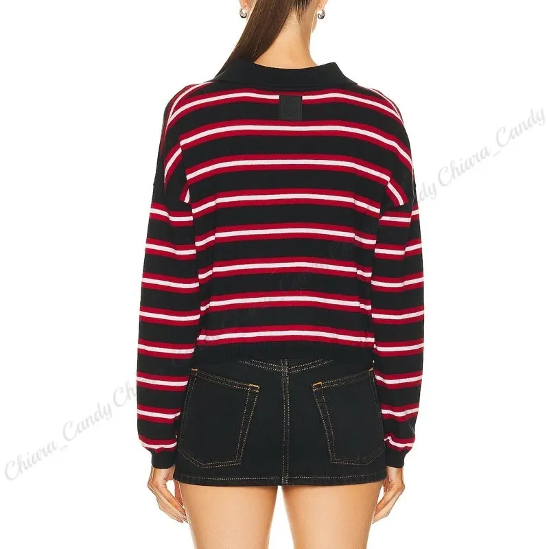 LOEWE  |Stripes Casual Style Wool Long Sleeves Elegant Style Logo