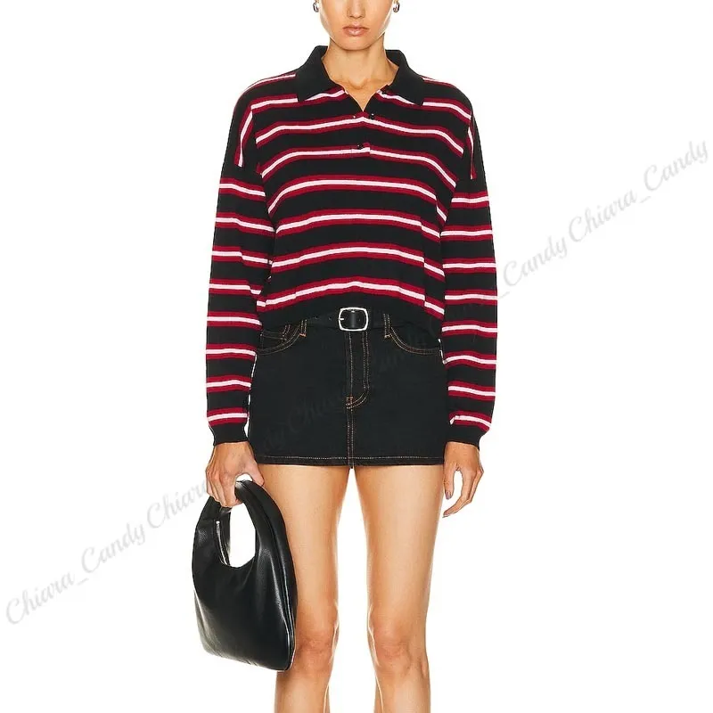 LOEWE  |Stripes Casual Style Wool Long Sleeves Elegant Style Logo