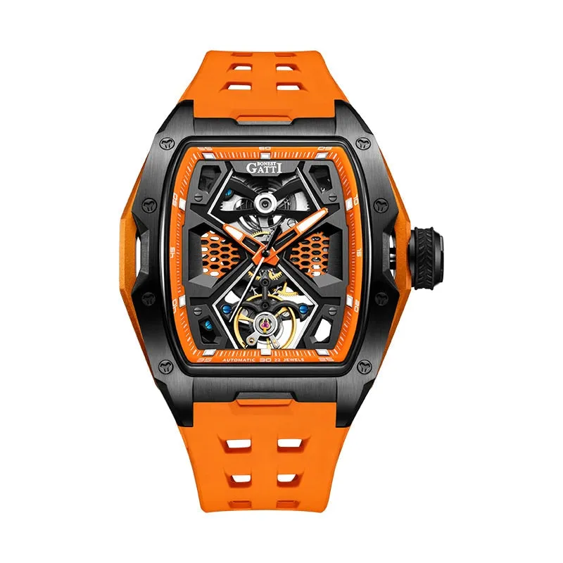 Men's Rubber Luxury Luminous Automatic Mechanical Waterproof Wristwatch