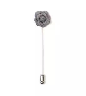 Mini Grey Flower Lapel Pin