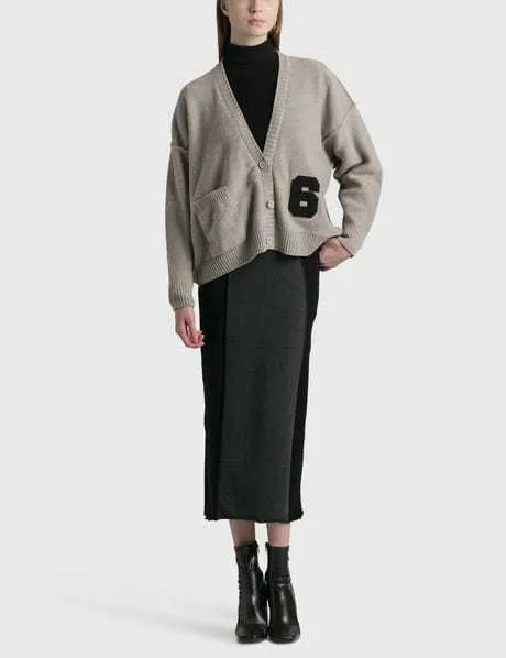 MM6 Maison Margiela  |Casual Style Wool Long Sleeves Plain Medium Logo Cardigans