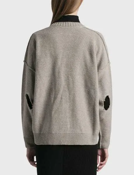 MM6 Maison Margiela  |Casual Style Wool Long Sleeves Plain Medium Logo Cardigans