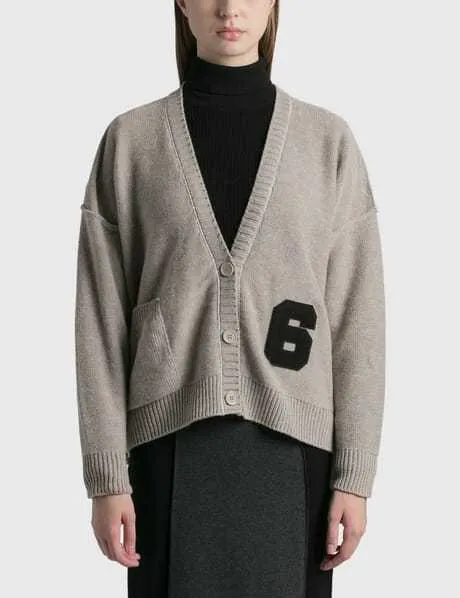 MM6 Maison Margiela  |Casual Style Wool Long Sleeves Plain Medium Logo Cardigans