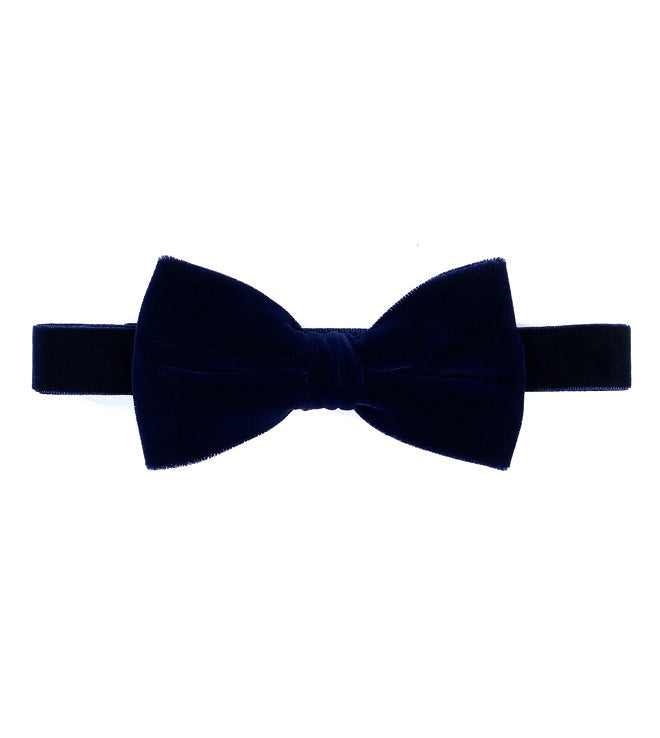 Navy Velvet Bowtie