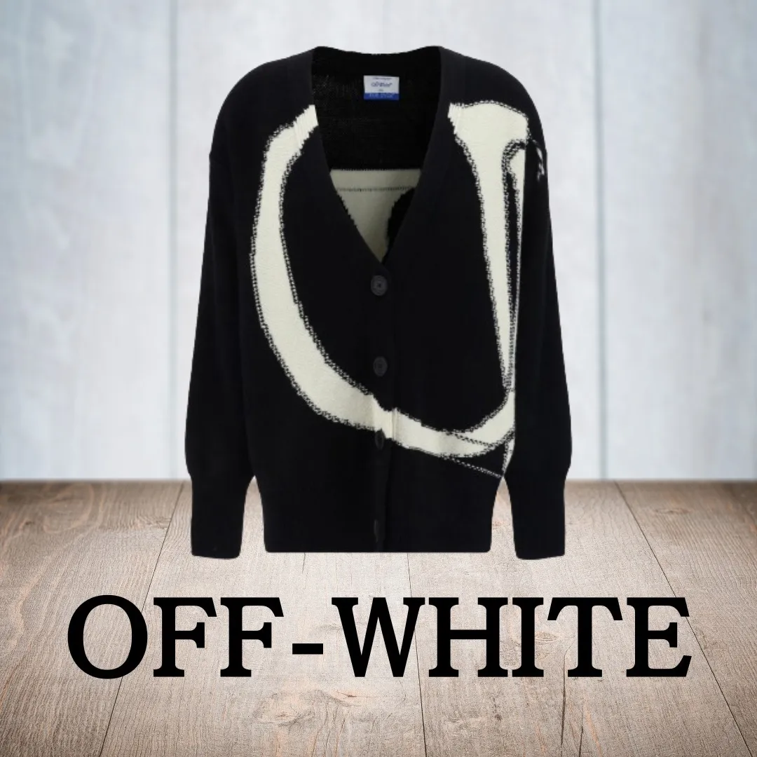 Off-White  |Casual Style Wool Rib Long Sleeves Cardigans