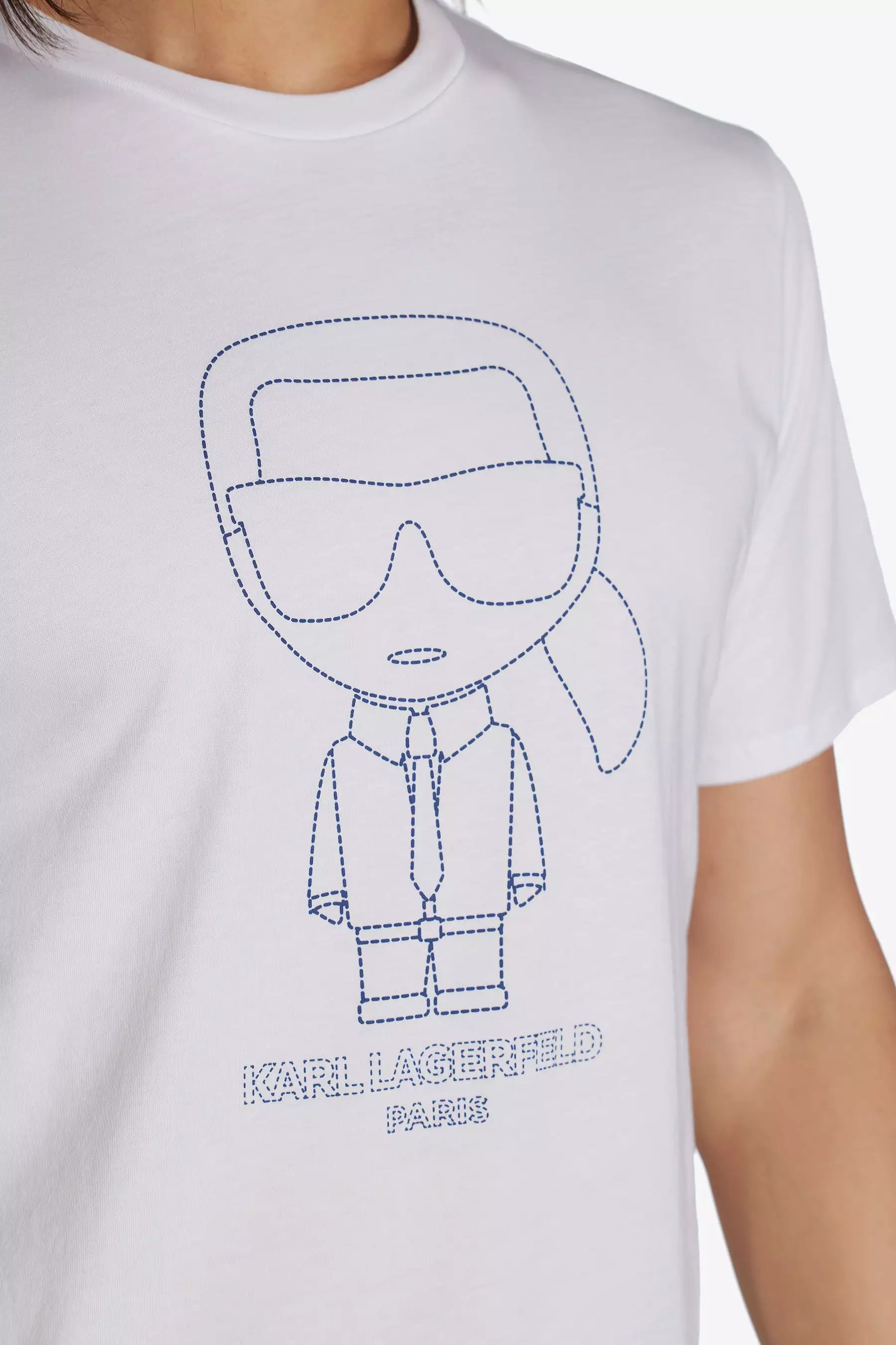 Outline Karl Character Short Sleeve Crew Neck T-Shirt