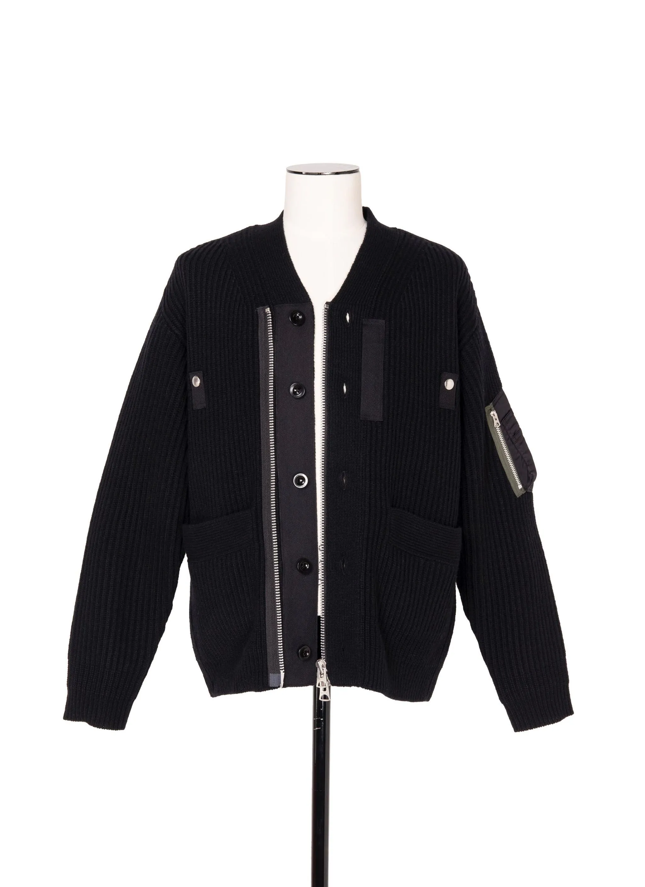 sacai  |Wool Nylon Street Style Designers Cardigans