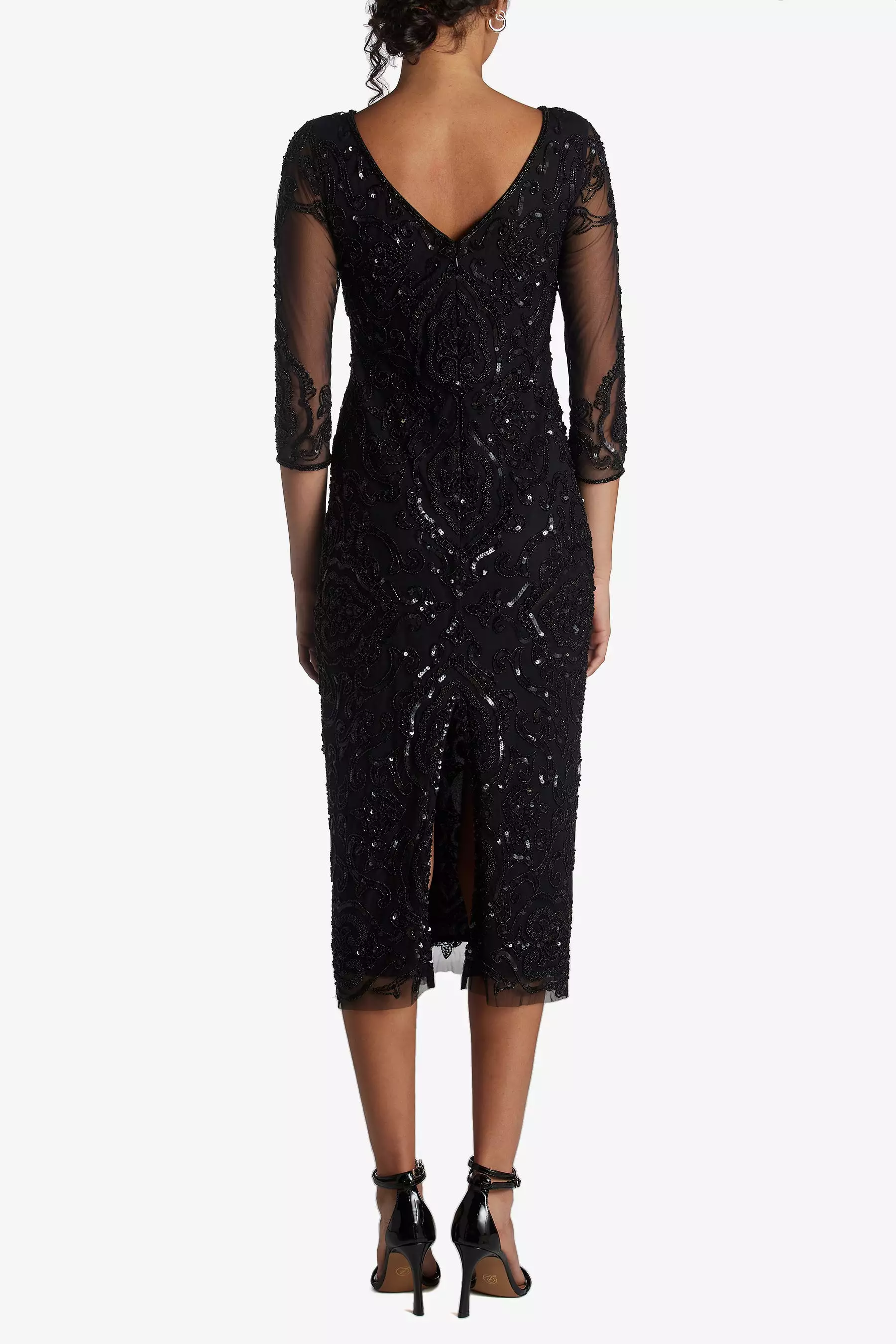 Sequin Bead Embellished Midi Dress