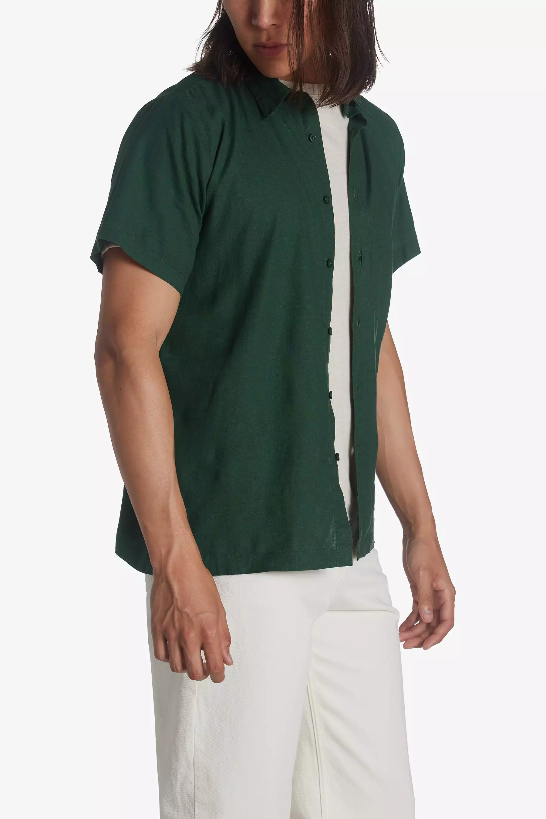 Stretch Linen Short Sleeve Shirt