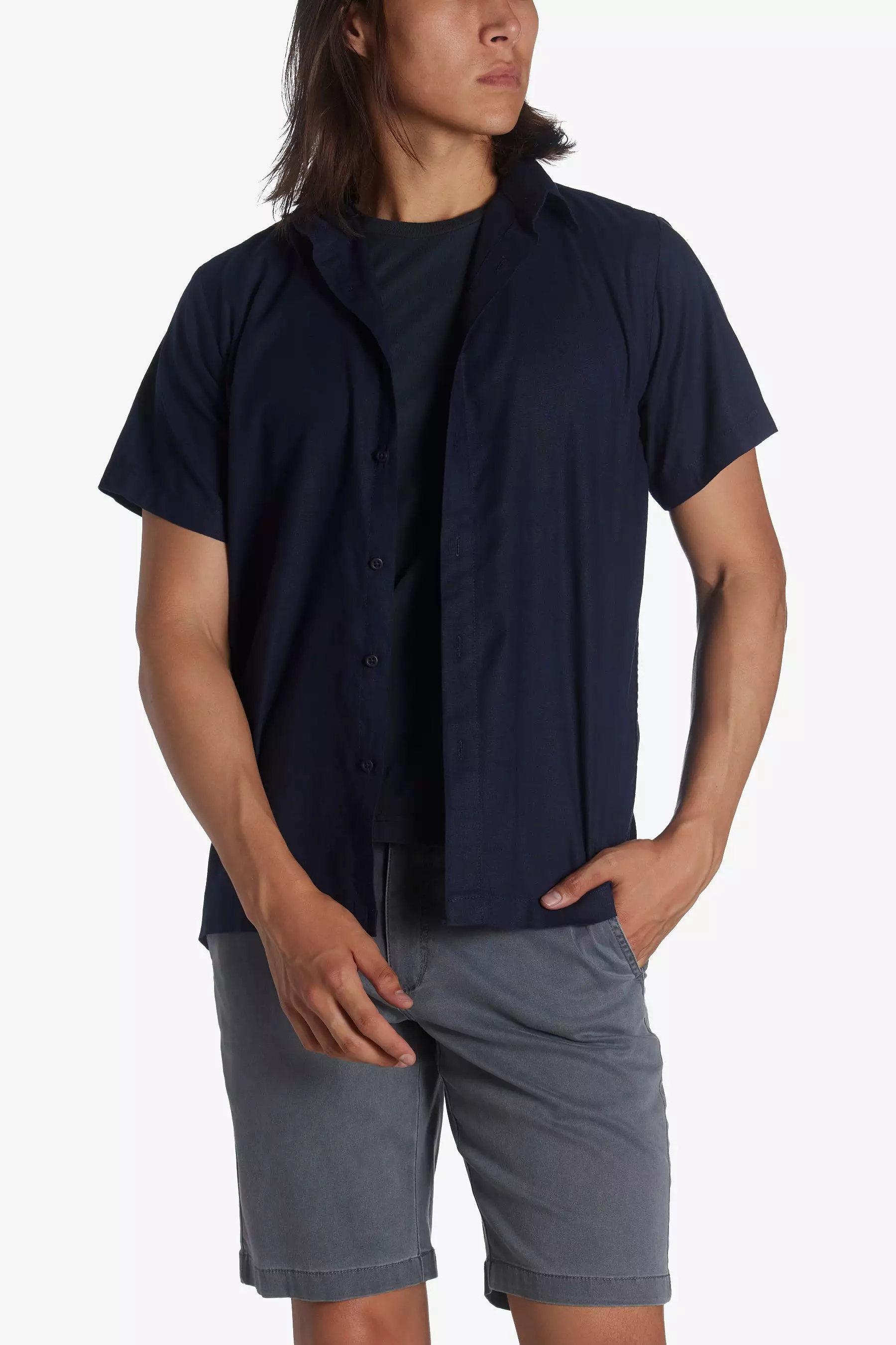 Stretch Linen Short Sleeve Shirt