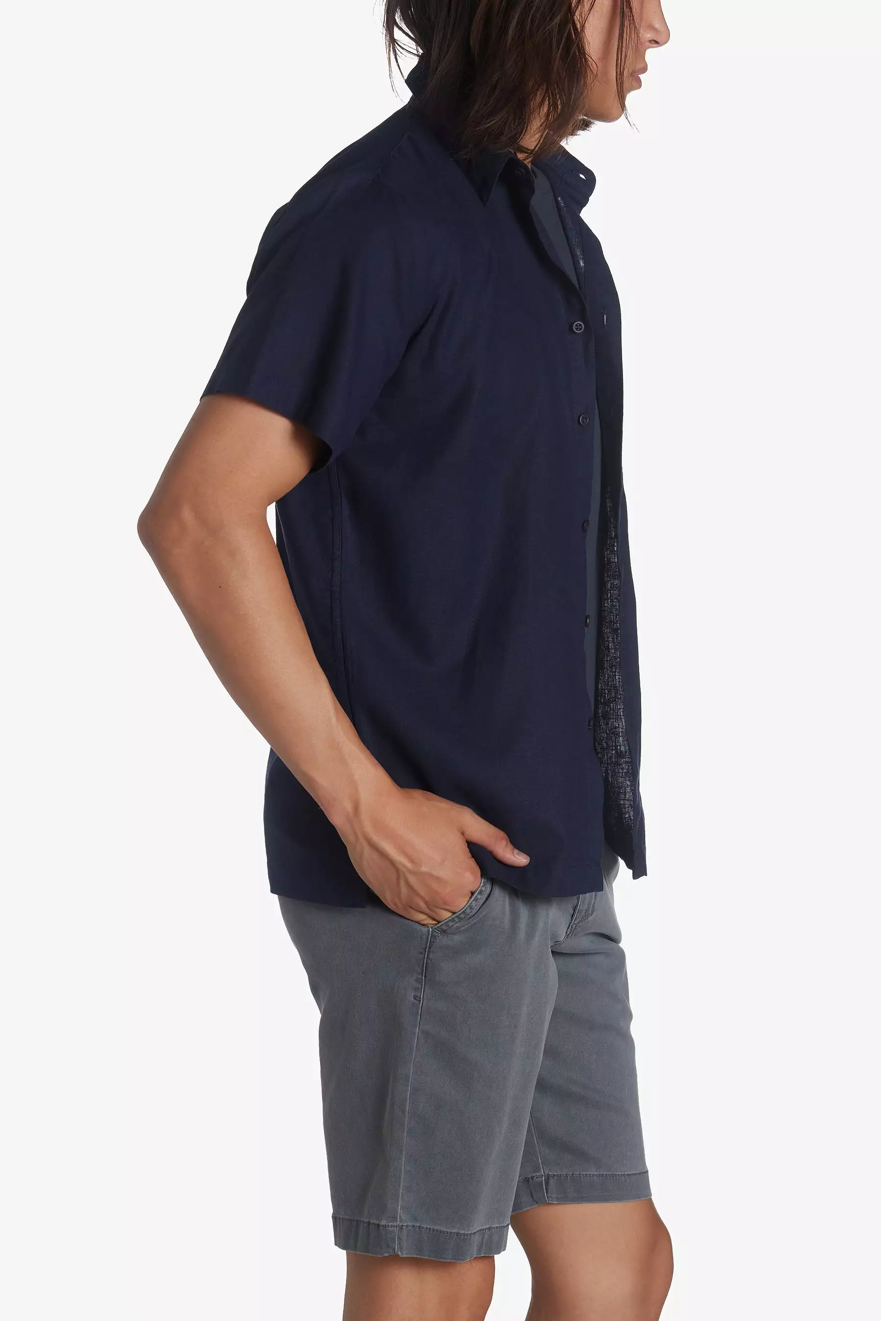 Stretch Linen Short Sleeve Shirt