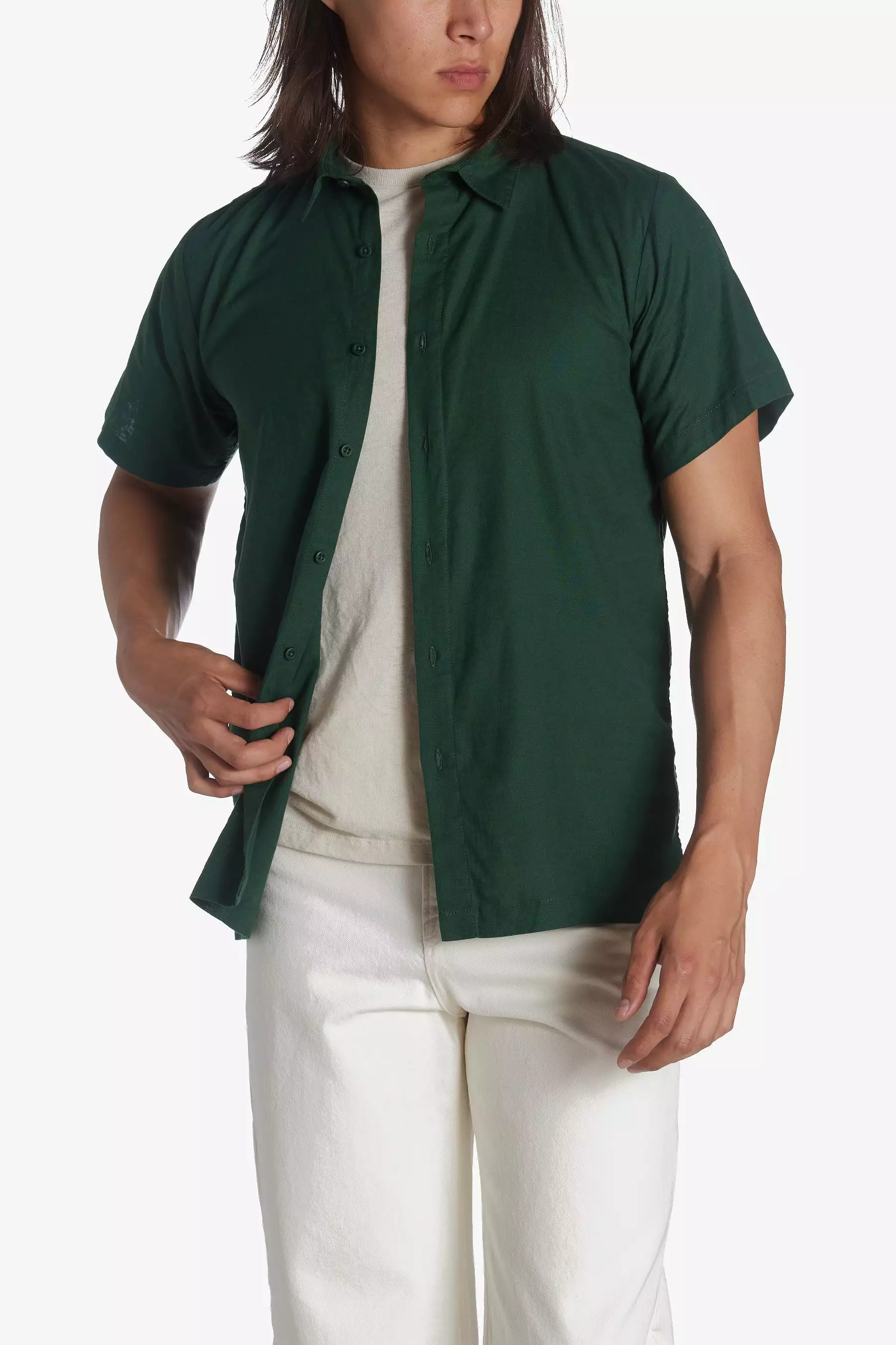 Stretch Linen Short Sleeve Shirt