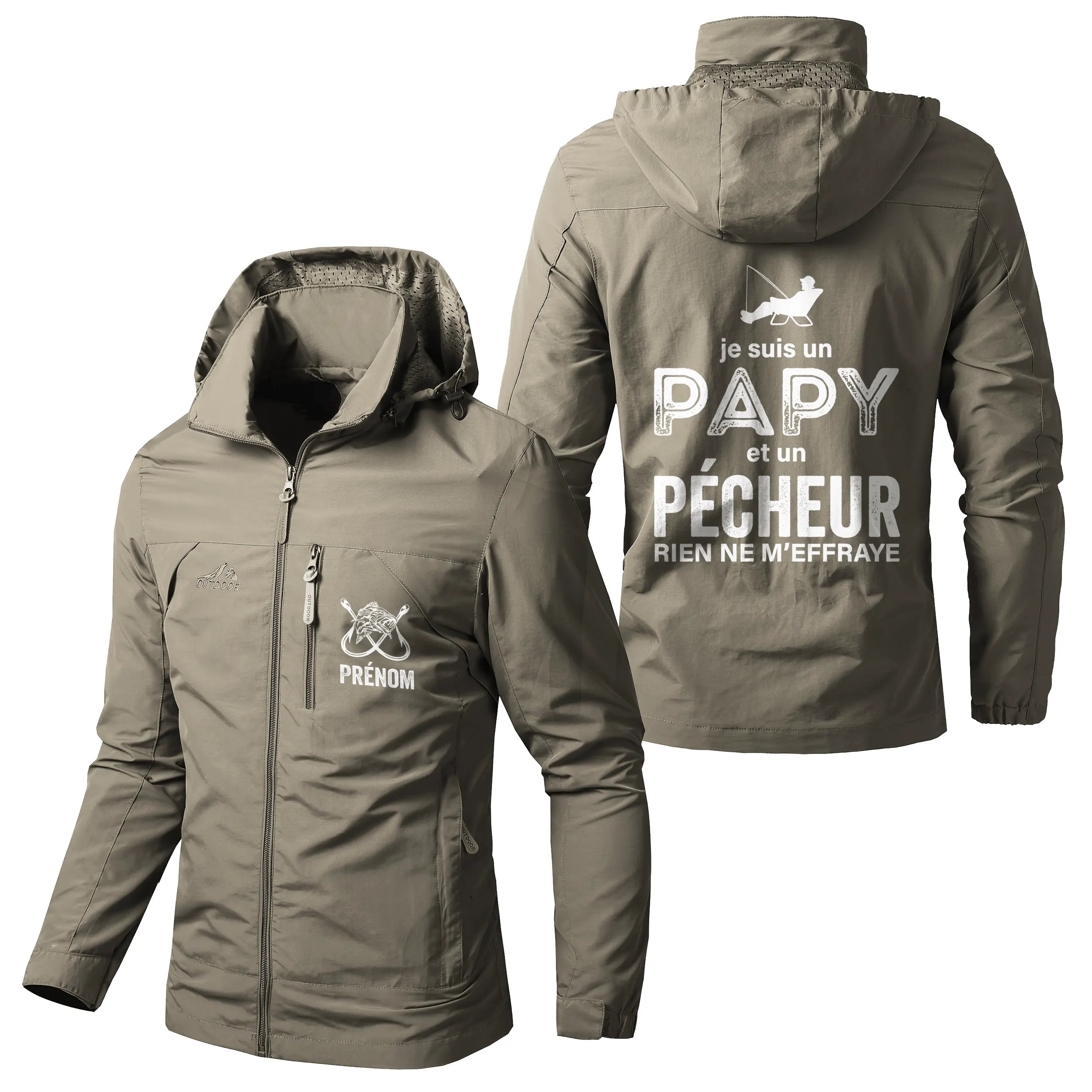 Veste Imperméable et Coupe-Vent - Je Suis Un Papy Pêcheur, Cadeau Humour Grand-père - CT05092351