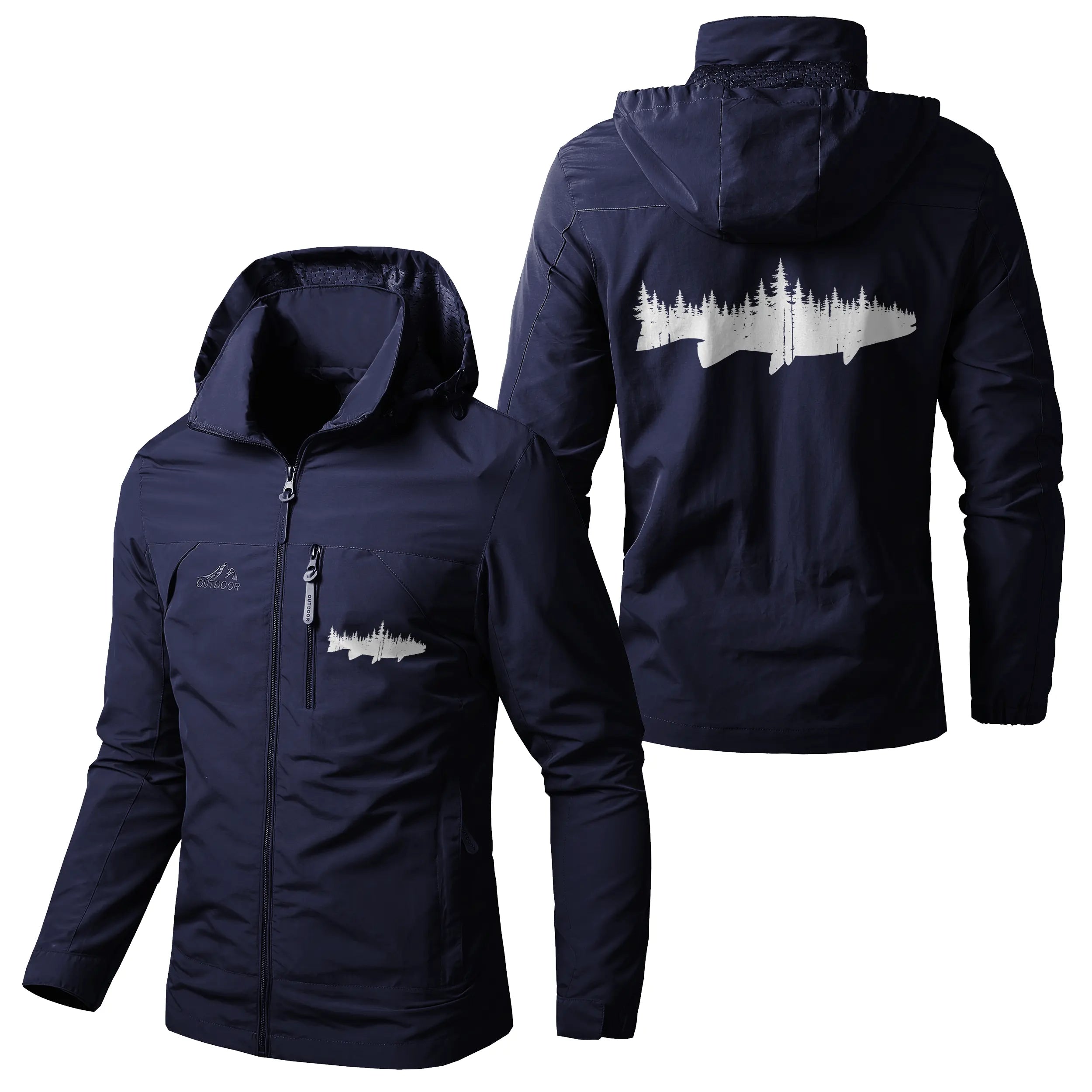 Veste Imperméable et Coupe-Vent Personnalisée - Poisson Passion - CT05092359