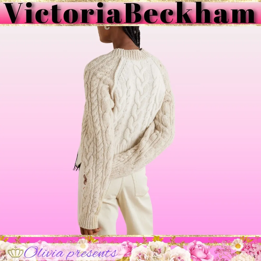 Victoria Beckham  |Crew Neck Casual Style Wool Long Sleeves Office Style