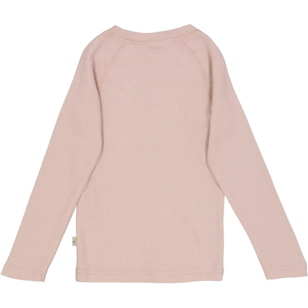 Wool T-Shirt LS - rose powder